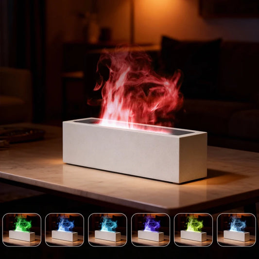 Simulation Flame Air Humidifier Aroma Diffuser with Night Light