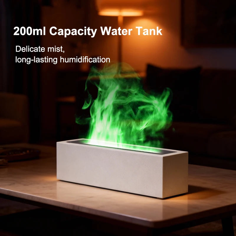 Simulation Flame Air Humidifier Aroma Diffuser with Night Light