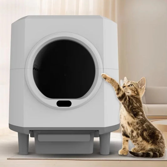 90L Automatic Cat Litter Box Big Cat Toilet Automatic App Remote Contr