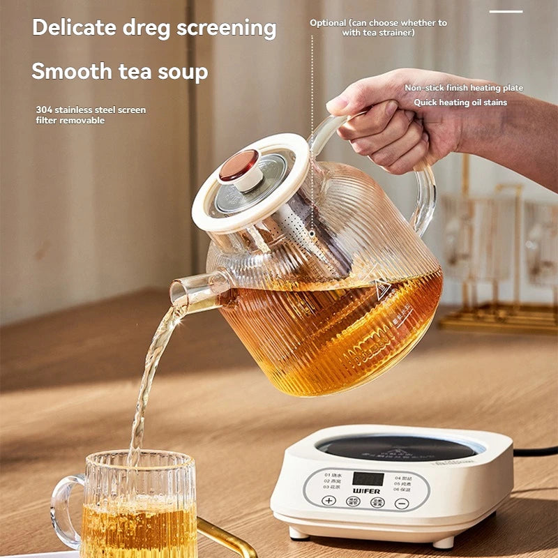 Glass Electric Herbal Tea Kettle Automatic Temperature-Control Flower
