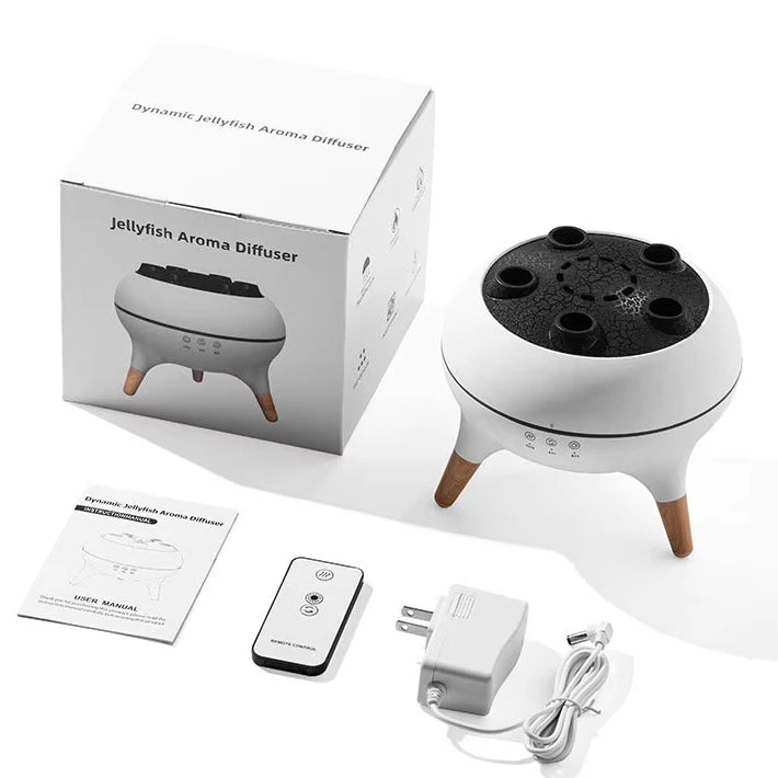 3D Simulated Flame Aromatherapy Diffuser Timing Jellyfish Spray Dynami