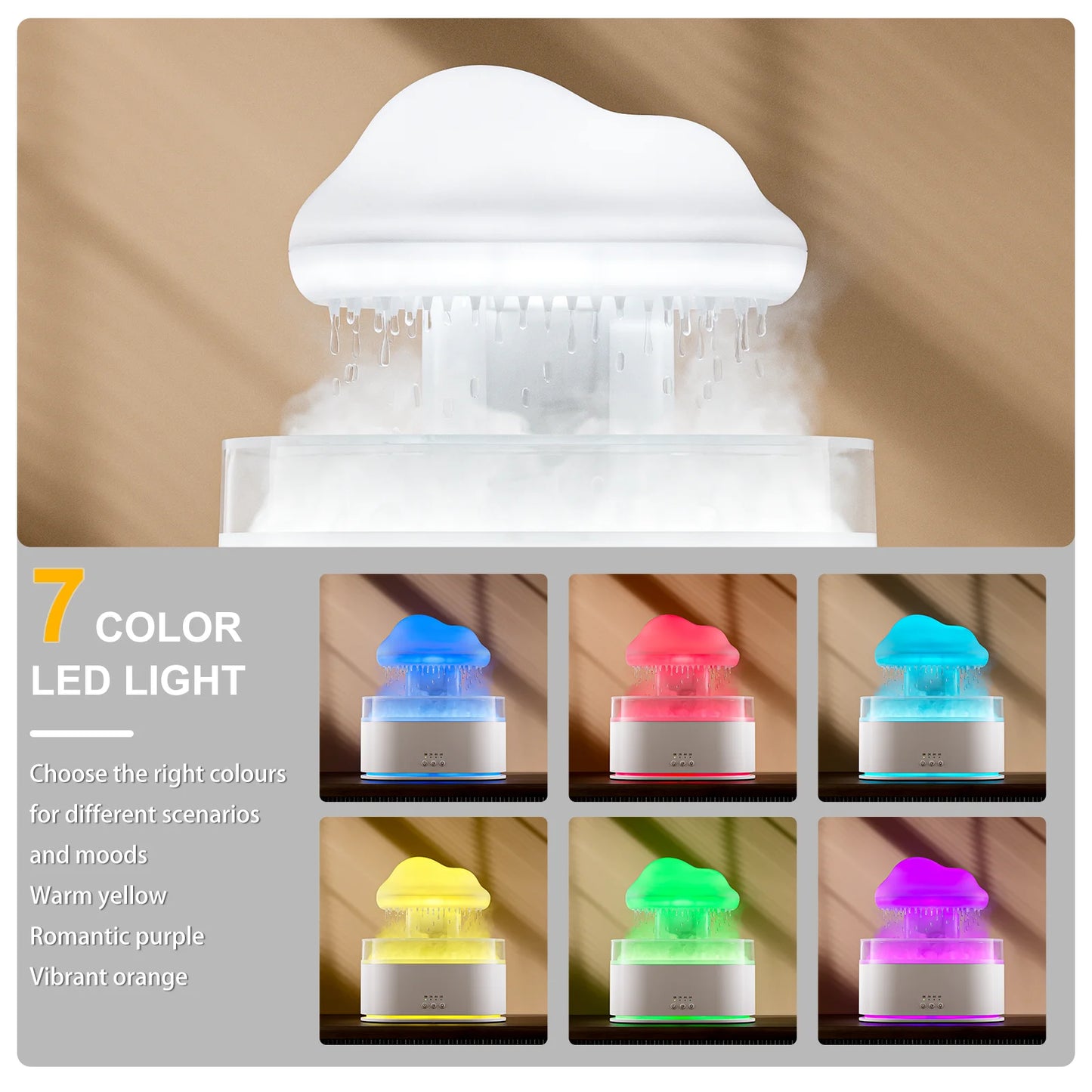 Rainy Drops Diffusor Dropping Essential Oils Diffuseur White Noise Air